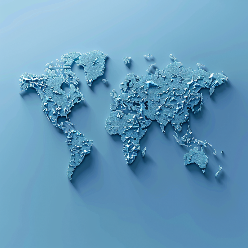 Map of the world. Representing the impact of Cookie policies.