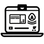 Search Engine Optimisation icon, a laptop with a search engine displayed