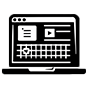 Website Development Icon, a laptop with a website shown on the screen.